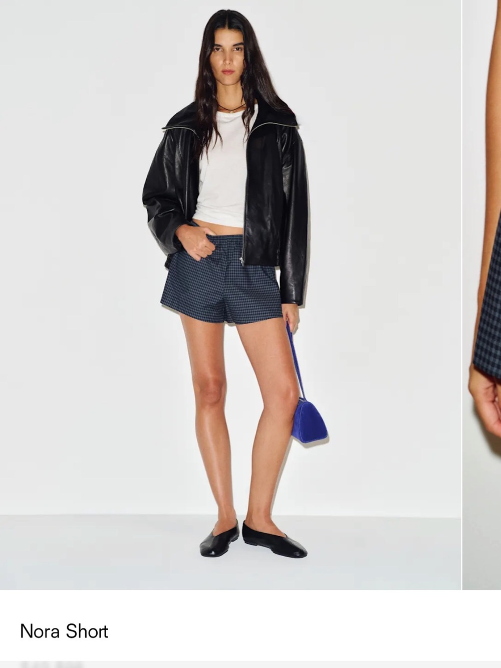 Reformation Nora Short - Black Checked